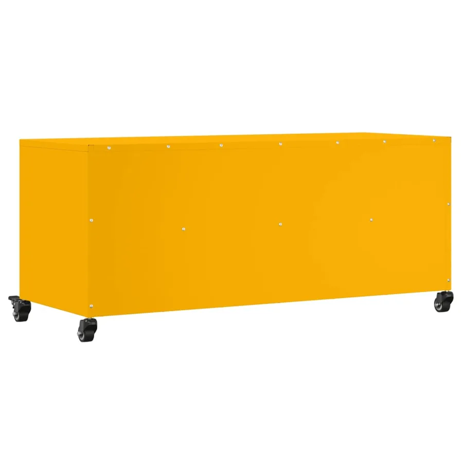 Meuble TV jaune moutarde 100,5x39x43,5 cm acier - 8