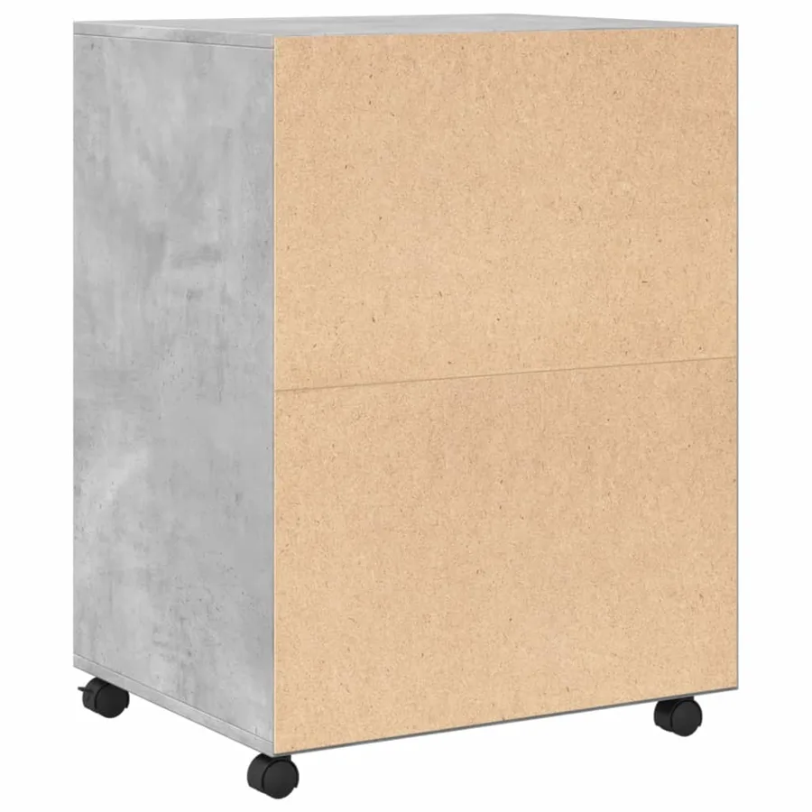 Armoire à roulettes gris béton 60x48x81 cm bois d'ingénierie - 6