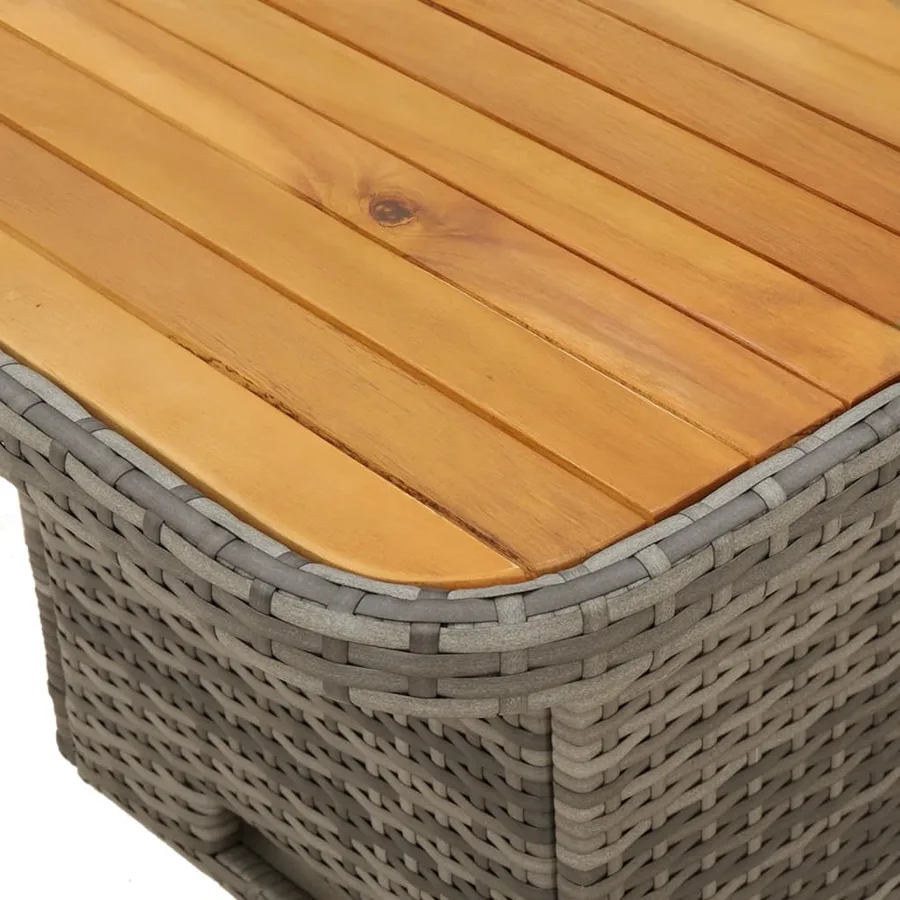 Salon de jardin 6 pcs avec coussins Gris Résine tressée - 11