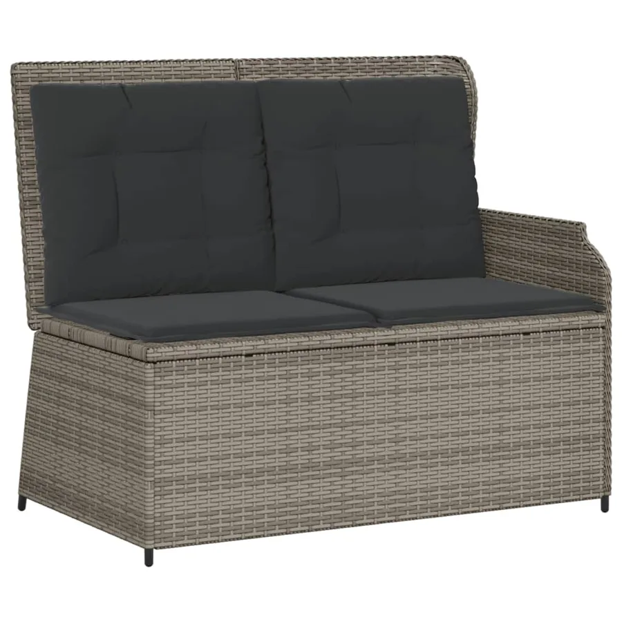 Salon de jardin 6 pcs avec coussins Gris Résine tressée - 4