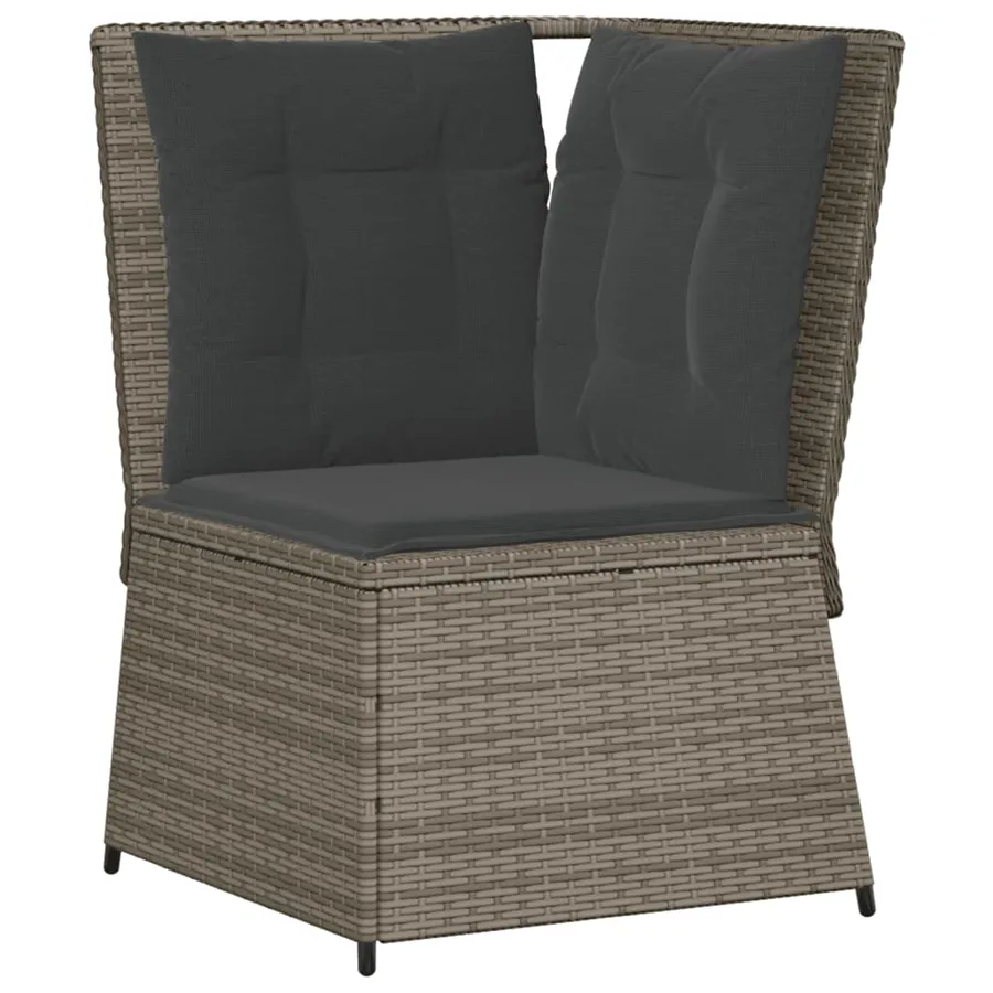 Salon de jardin 6 pcs avec coussins Gris Résine tressée - 6