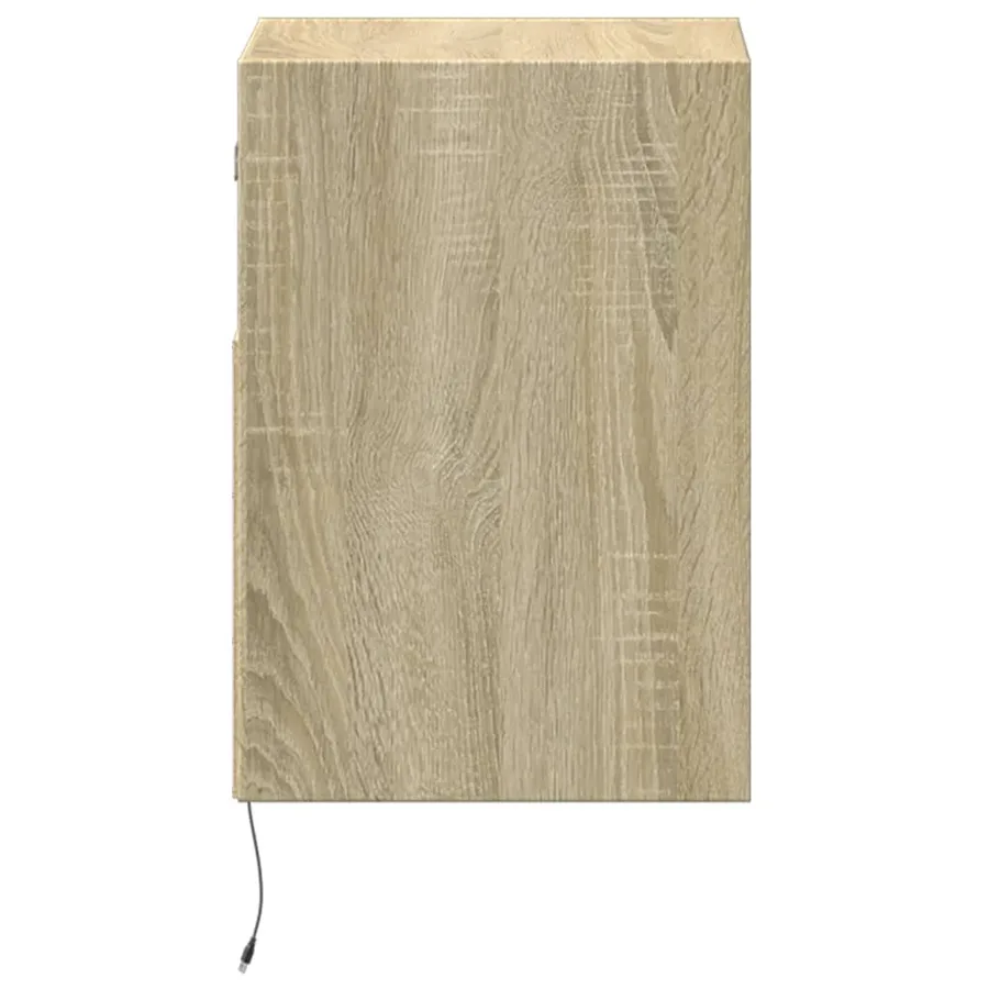 Meuble TV mural avec lumières LED chêne sonoma 41x31x45 cm - 7