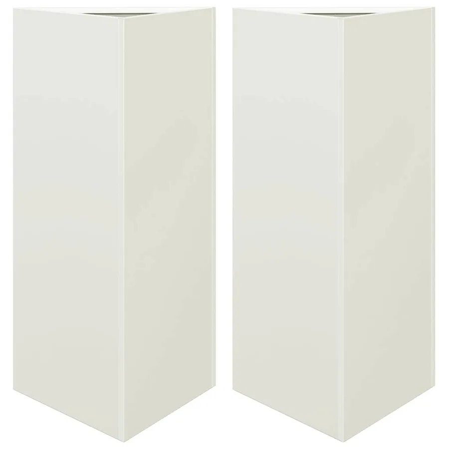 Jardinières 2 pcs blanc triangulaire 40x34,5x75 cm acier - 2