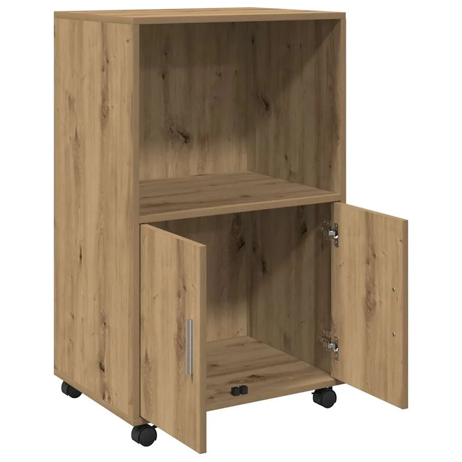 Armoire à roulettes chêne artisanal 55x40x91 cm bois ingénierie - 4