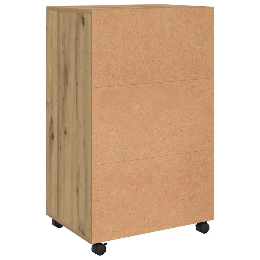 Armoire à roulettes chêne artisanal 55x40x91 cm bois ingénierie - 7