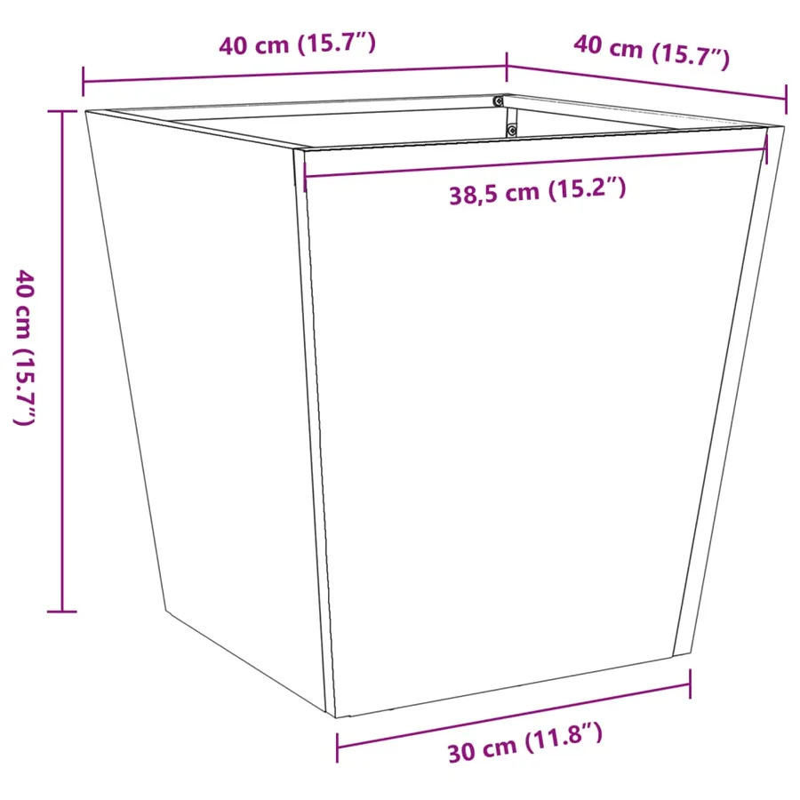 Jardinières 2 pcs vert olive 40x40x40 cm acier - 12
