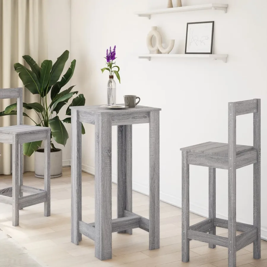 Table de bar sonoma gris 51x50x103,5 cm bois d'ingénierie - 3