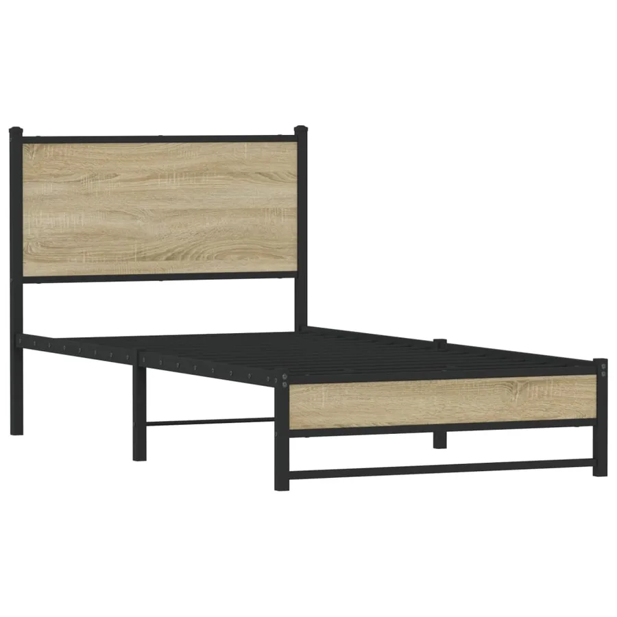 Cadre de lit en métal sans matelas chêne sonoma 80x200 cm - 3