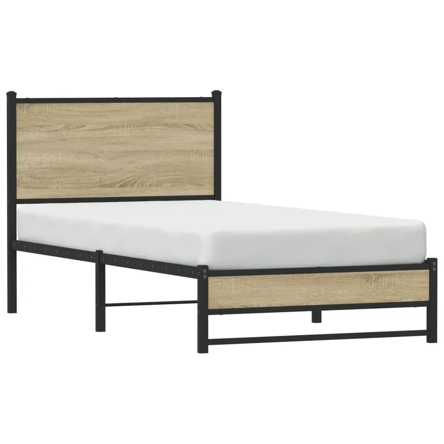 Cadre de lit en métal sans matelas chêne sonoma 80x200 cm - 4