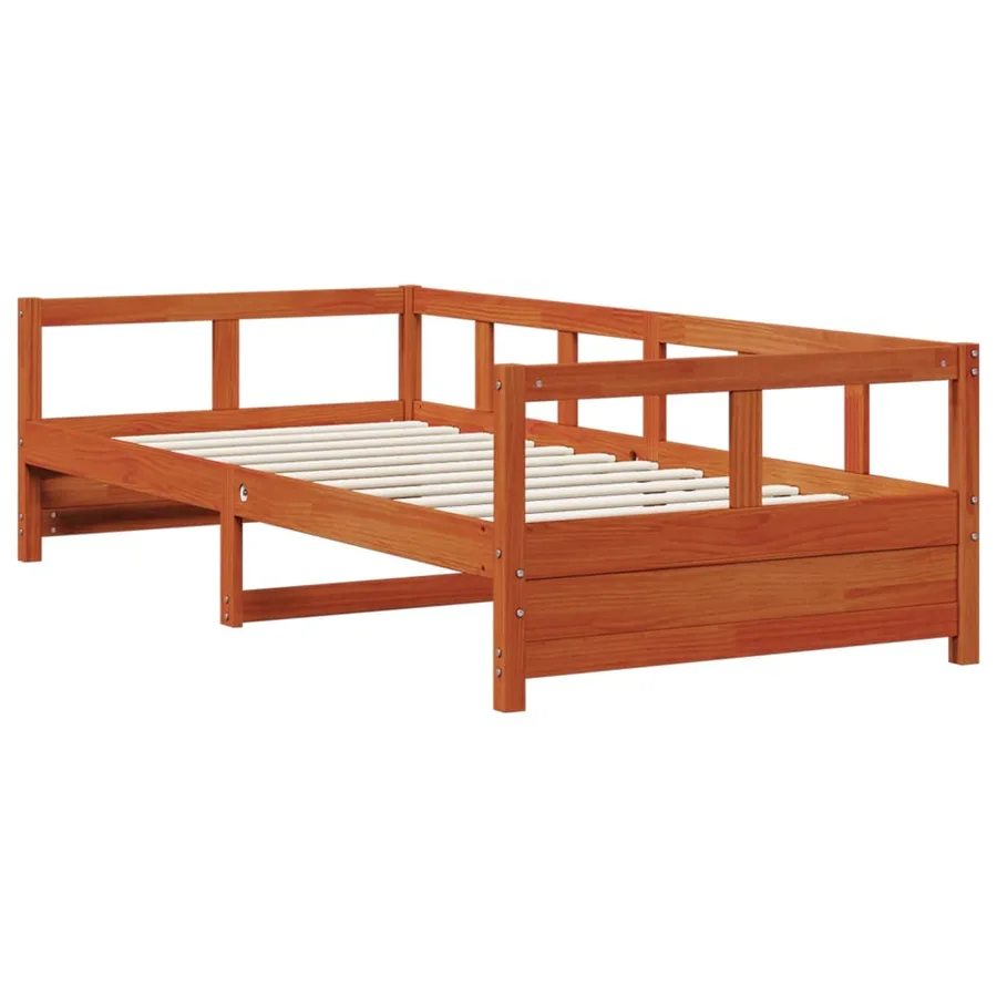 Lit de jour sans matelas cire marron 90x200 cm bois pin massif - 3
