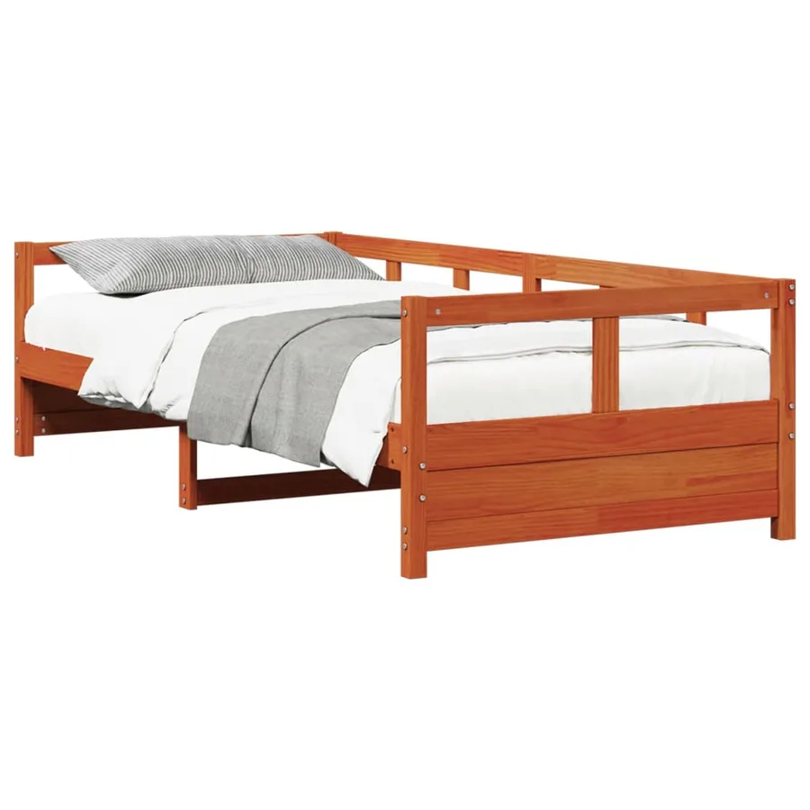 Lit de jour sans matelas cire marron 90x200 cm bois pin massif - 4