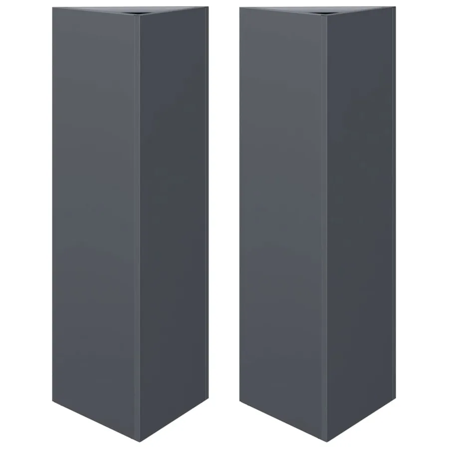 Jardinières 2 pcs anthracite triangulaire 30x26x75 cm acier - 2