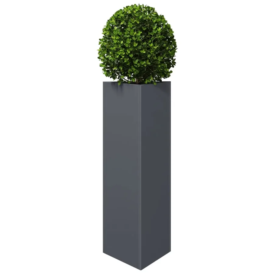 Jardinières 2 pcs anthracite triangulaire 30x26x75 cm acier - 4