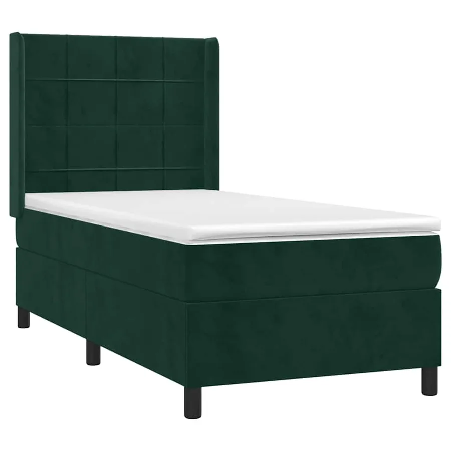 Sommier à lattes de lit matelas LED Vert foncé 90x190cm Velours - 4