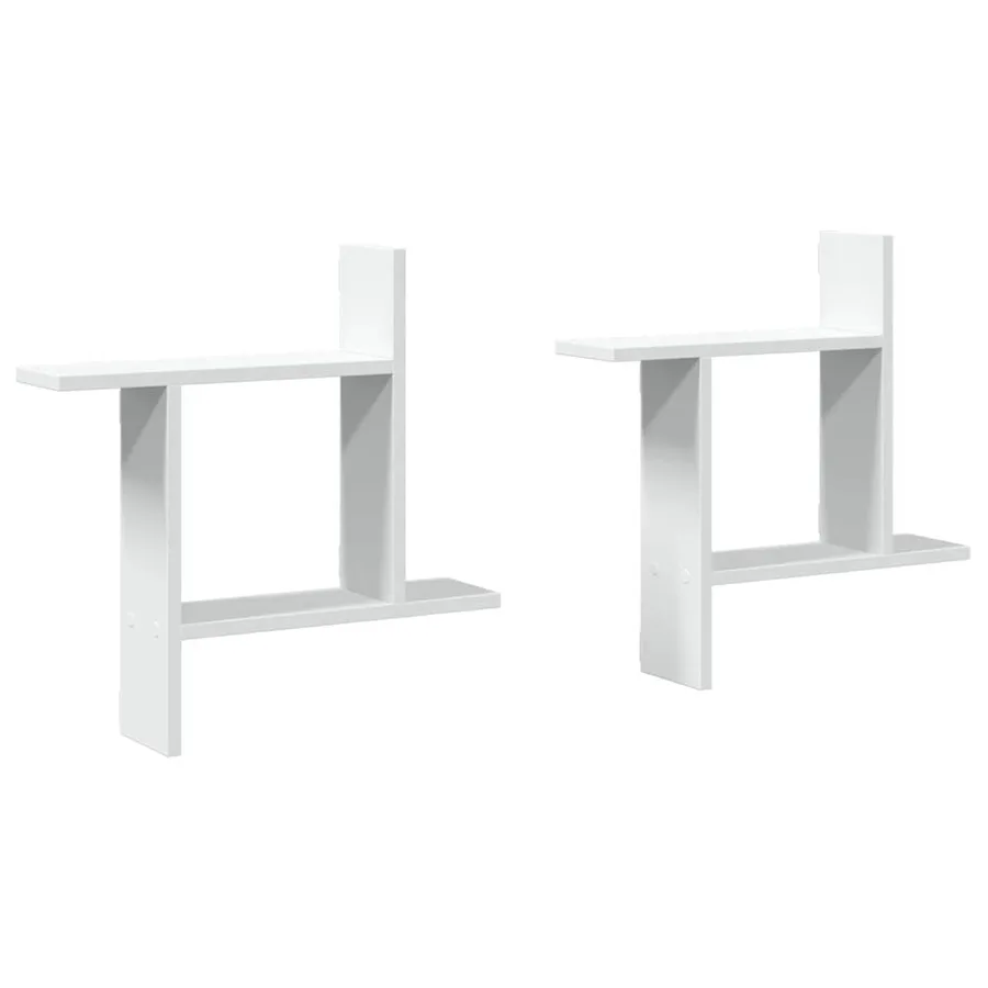 Étagères murales 2 pcs blanc 50x12x50 cm bois d'ingénierie - 2