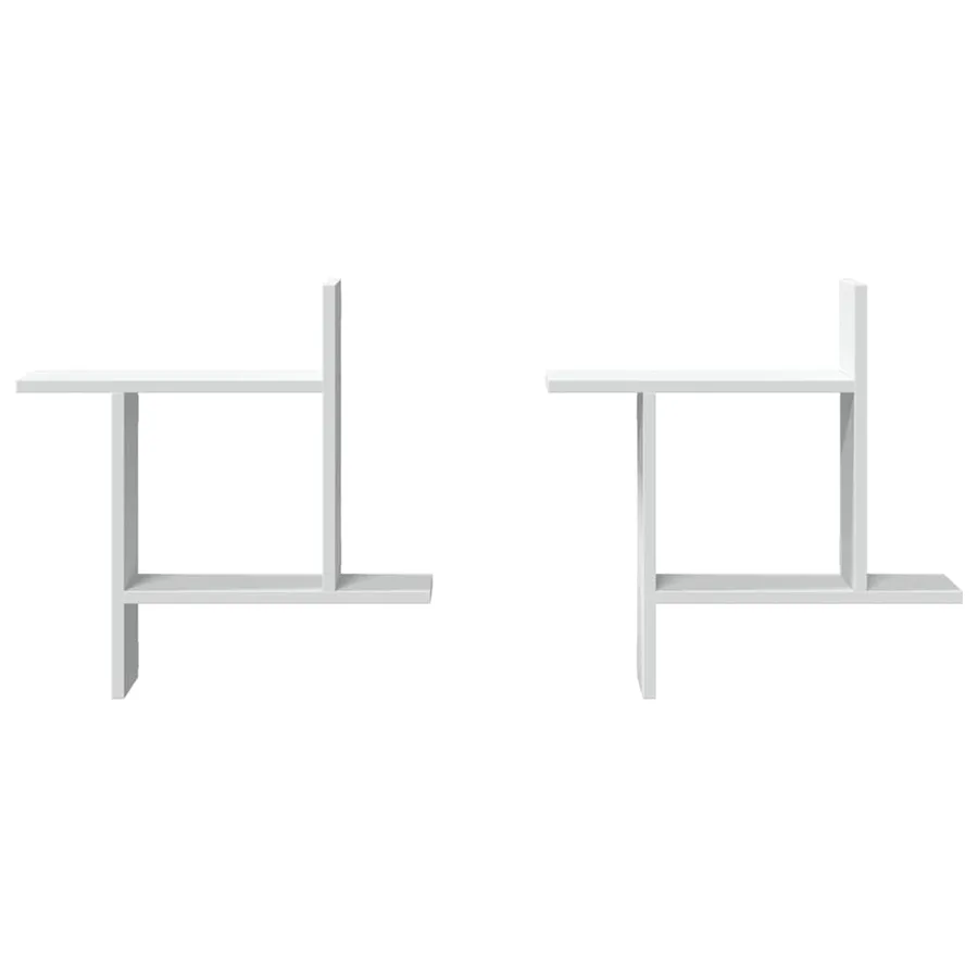Étagères murales 2 pcs blanc 50x12x50 cm bois d'ingénierie - 5