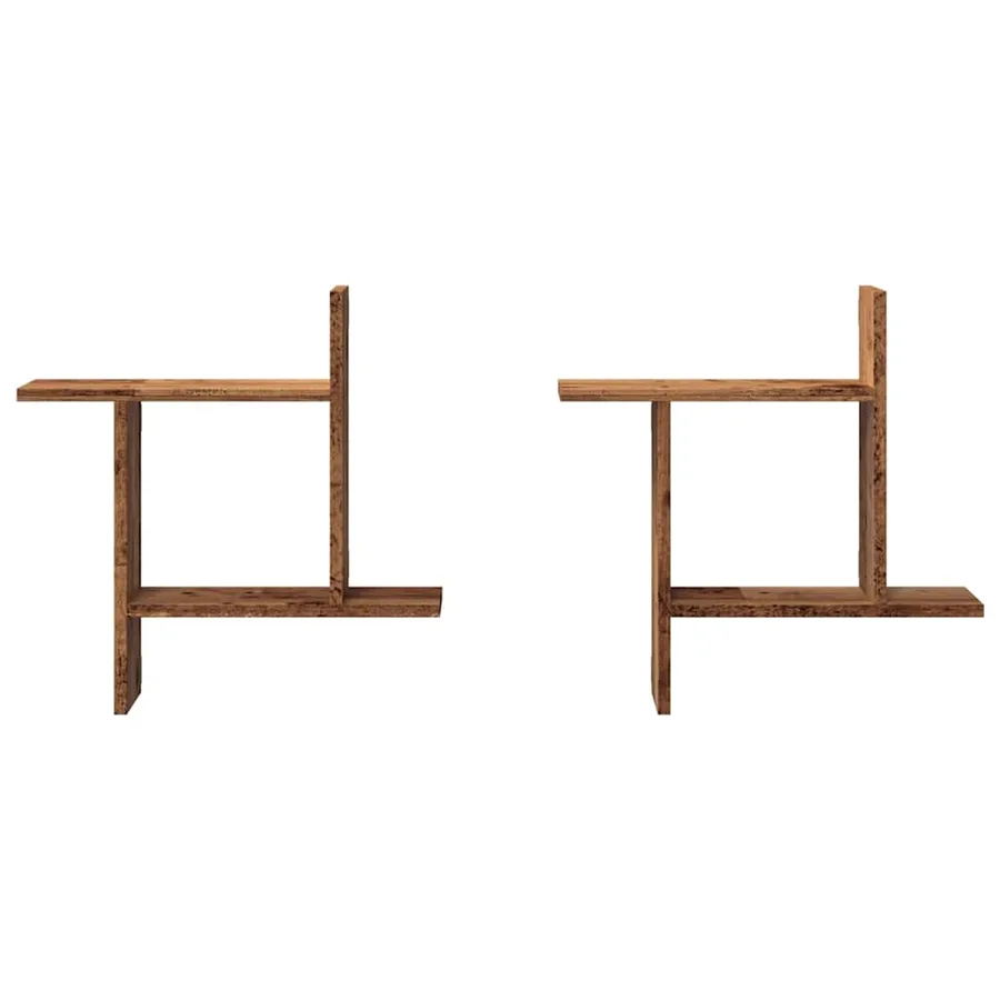 Étagères murales 2 pcs vieux bois 50x12x50 cm bois d'ingénierie - 5