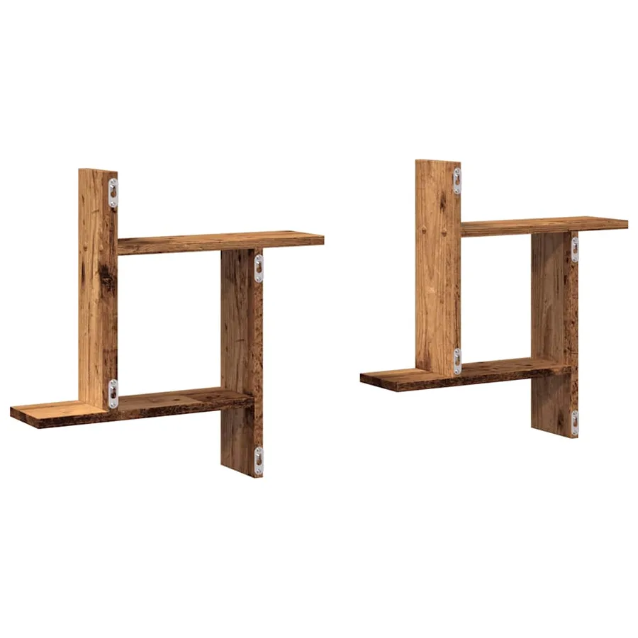 Étagères murales 2 pcs vieux bois 50x12x50 cm bois d'ingénierie - 7