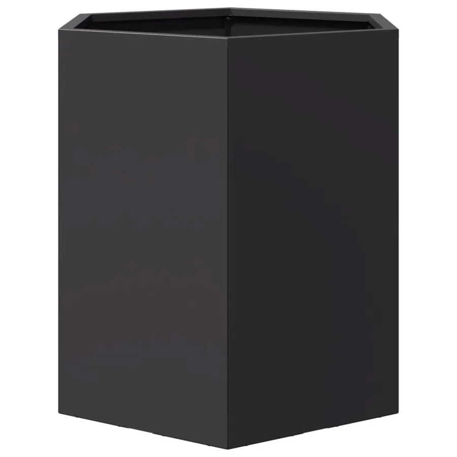 Jardinière noir hexagone 46x40x45 cm acier - 4