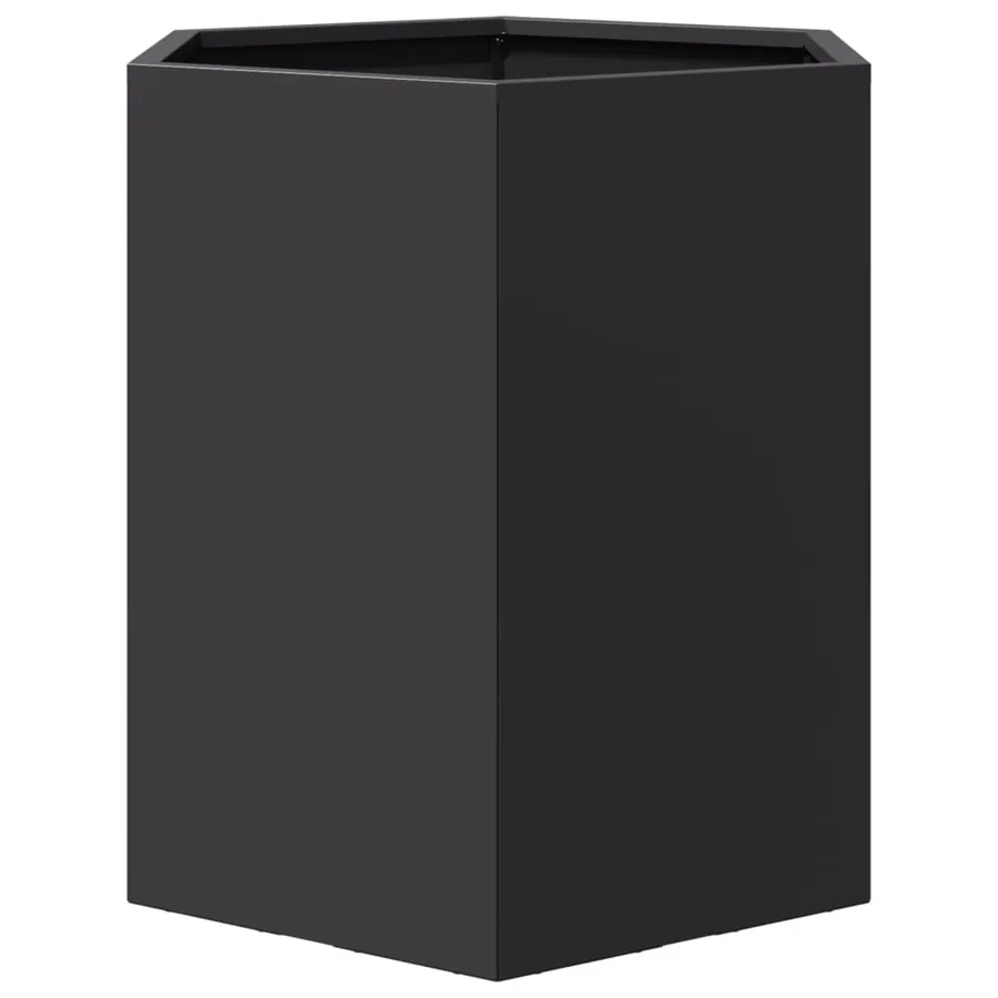 Jardinière noir hexagone 46x40x45 cm acier - 5
