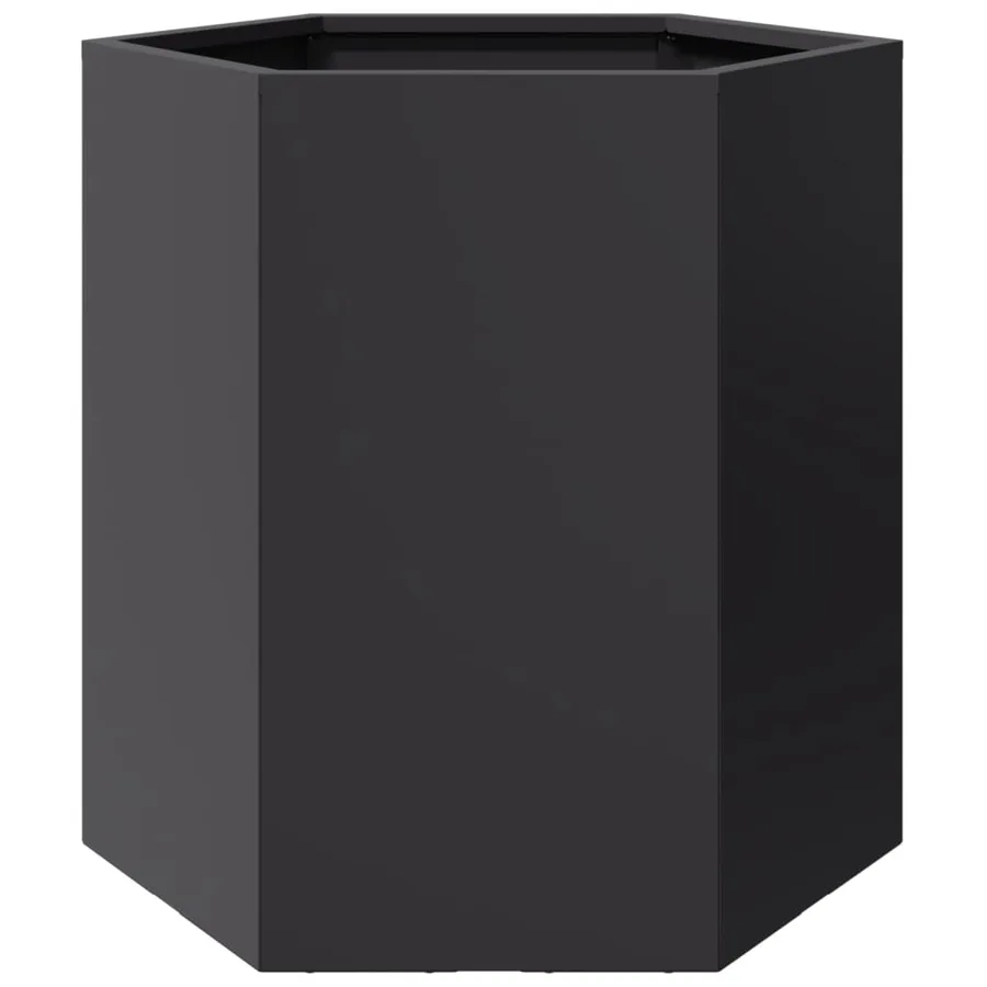 Jardinière noir hexagone 46x40x45 cm acier - 6