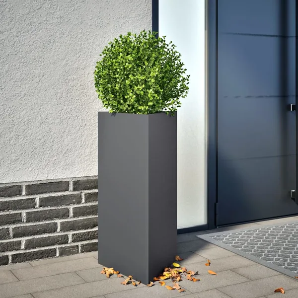 Jardinières 2 pcs anthracite triangulaire 40x34,5x75 cm acier