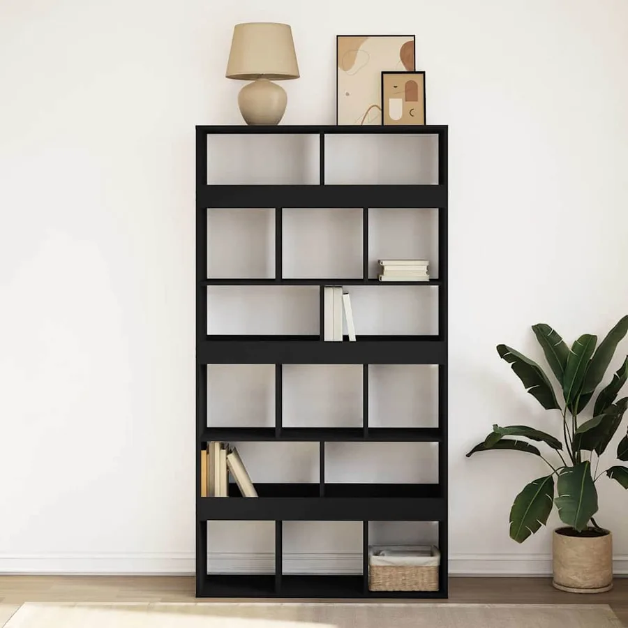 Bibliothèque noir 100x33x187,5 cm bois d'ingénierie - 3