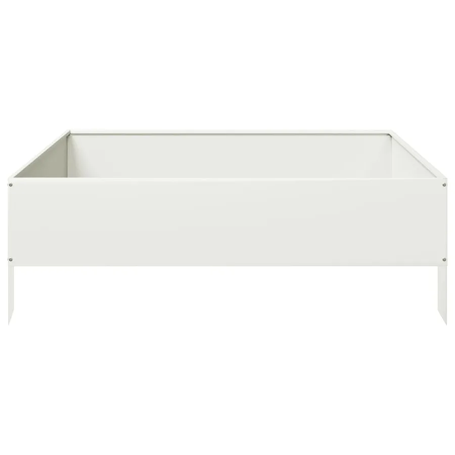 Lit surélevé de jardin blanc 100x100x33,5 cm acier - 4
