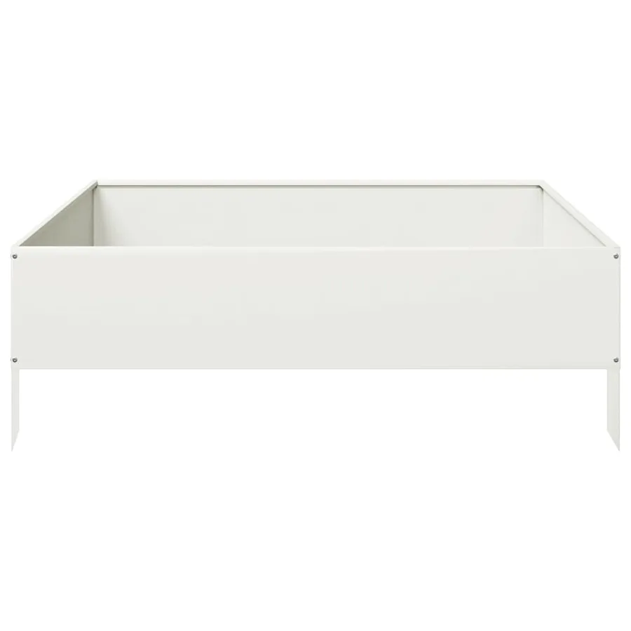 Lit surélevé de jardin blanc 100x100x33,5 cm acier - 5