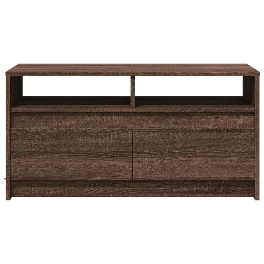 Table basse avec lumières LED chêne marron bois d'ingénierie - 6