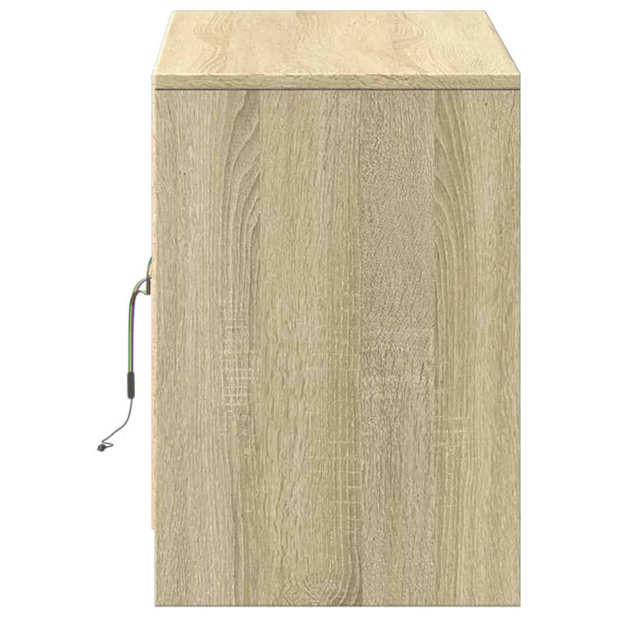 Meuble TV avec LED chêne sonoma 100x34x50 cm bois d'ingénierie - 7