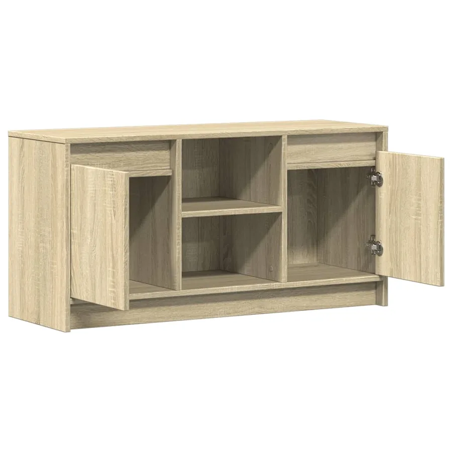 Meuble TV avec LED chêne sonoma 100x34x50 cm bois d'ingénierie - 9