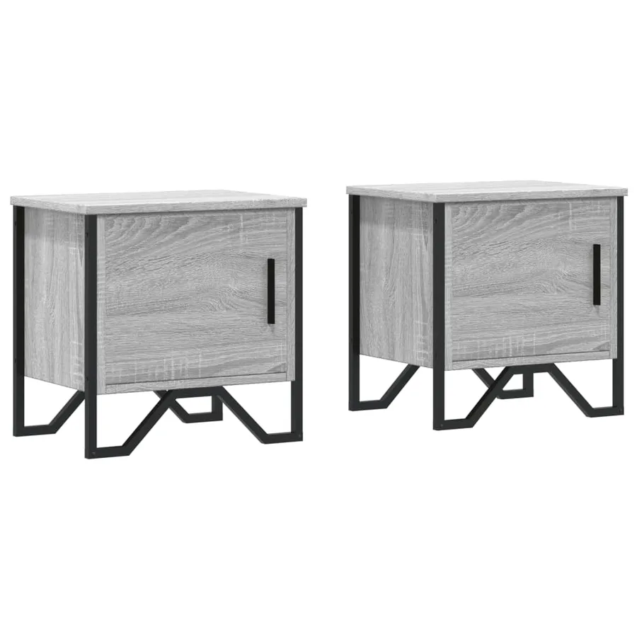 Tables de chevet 2 pcs sonoma gris 40x30x40 cm bois ingénierie - 2