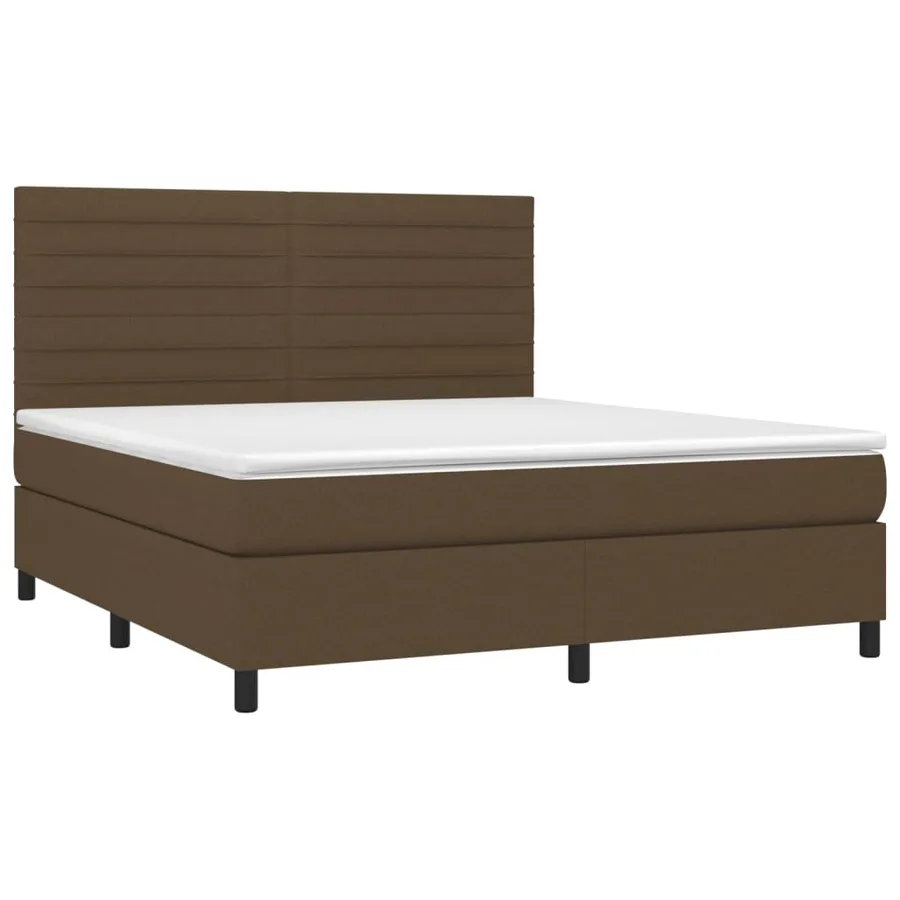 Sommier à lattes de lit matelas et LED Marron foncé 160x200 cm - 3