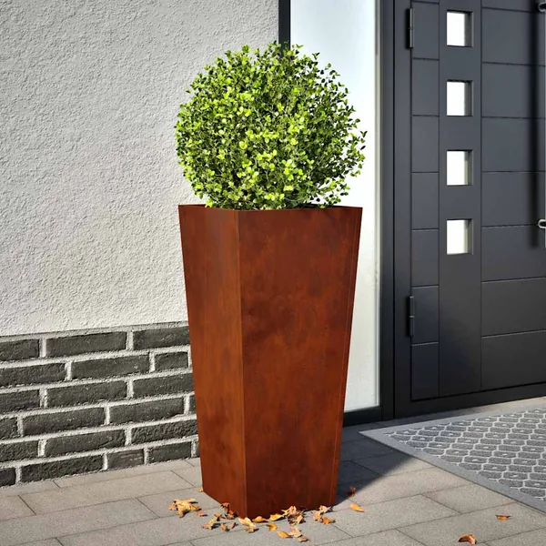 Jardinière 35x35x75 cm acier résistant aux intempéries