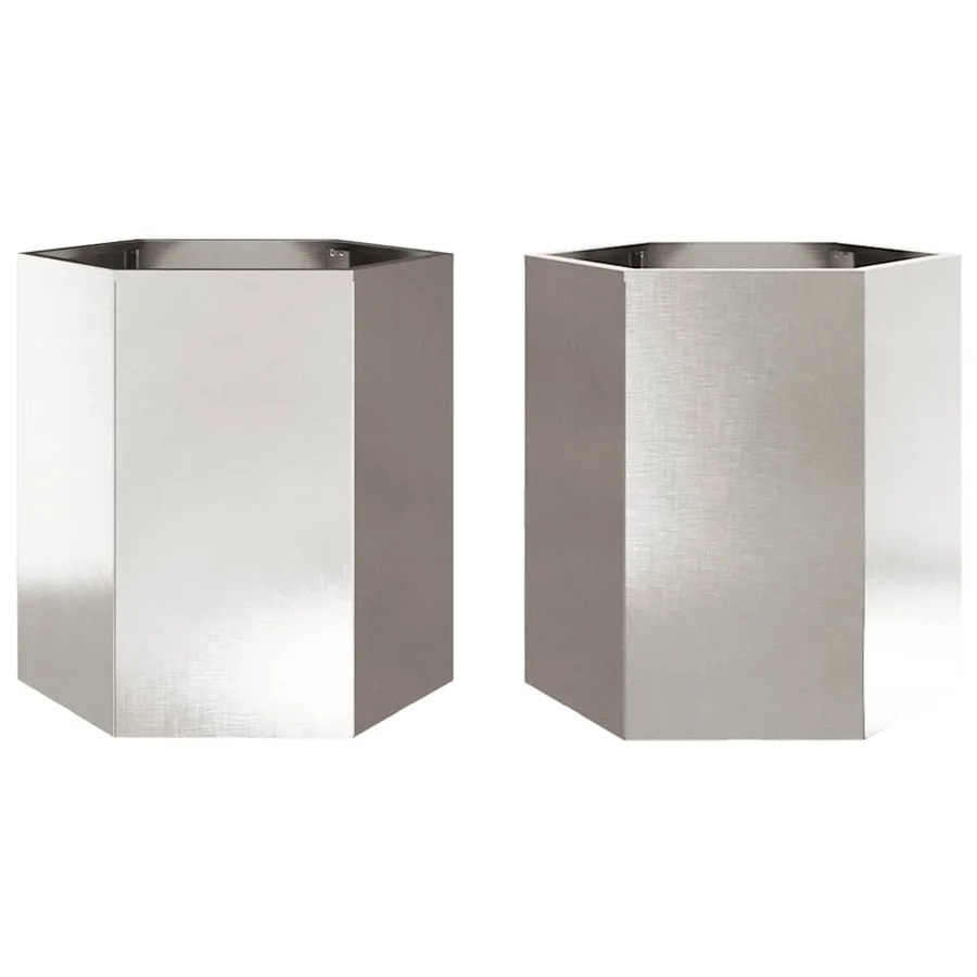 Jardinières 2 pcs hexagone 46x40x45 cm acier inoxydable - 2