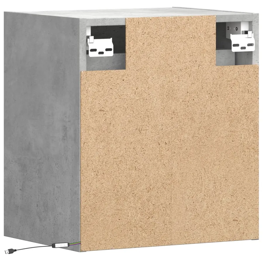 Meubles TV muraux et lumières LED 2 pcs gris béton 41x31x45 cm - 8