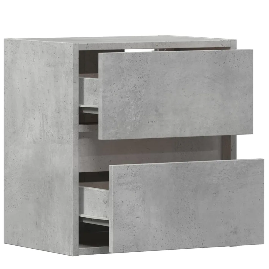 Meubles TV muraux et lumières LED 2 pcs gris béton 41x31x45 cm - 9