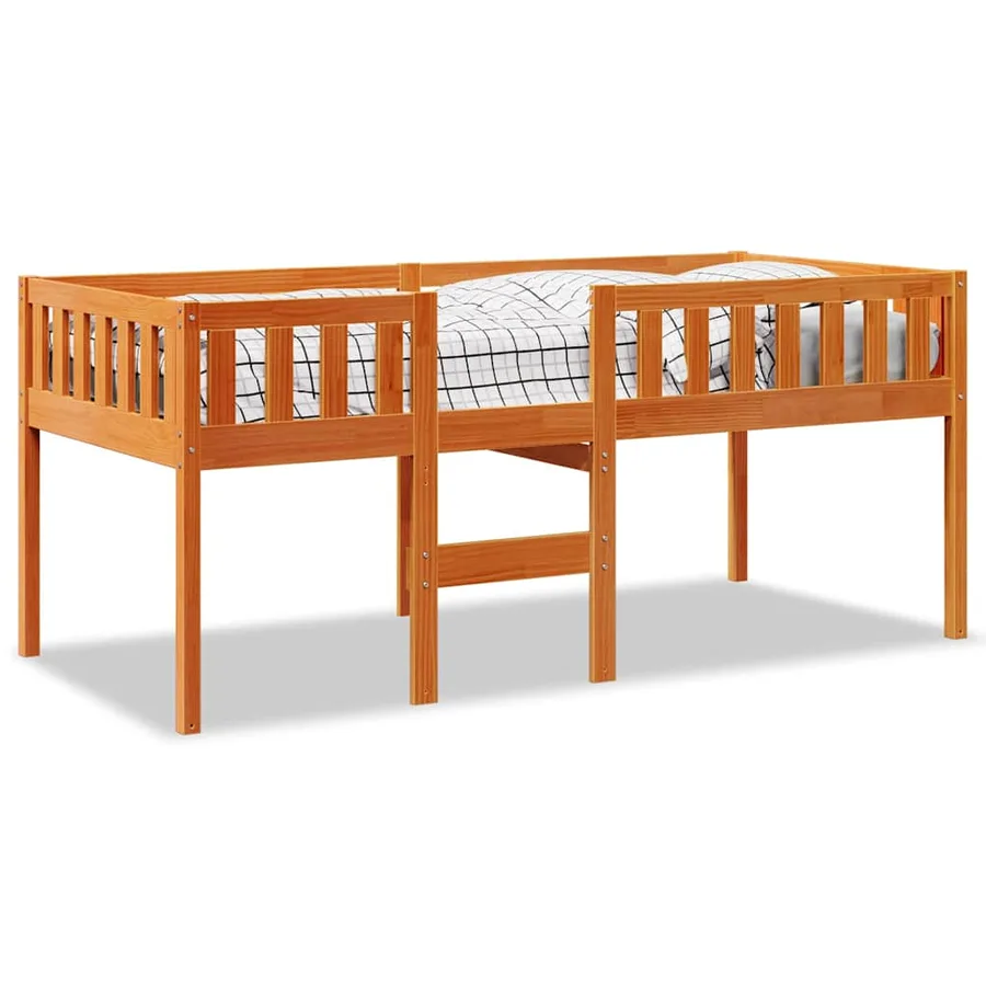Lit pour enfants sans matelas cire marron 90x190 cm pin massif - 2