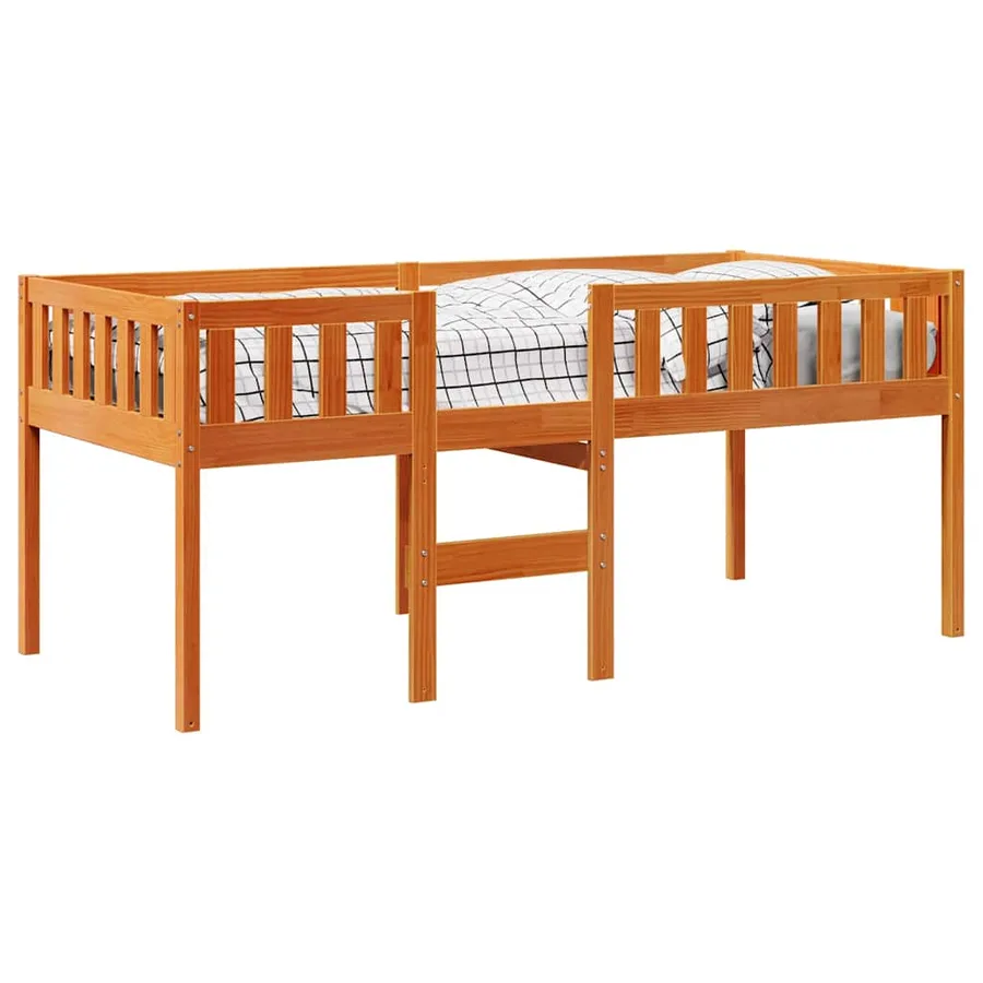 Lit pour enfants sans matelas cire marron 90x190 cm pin massif - 4
