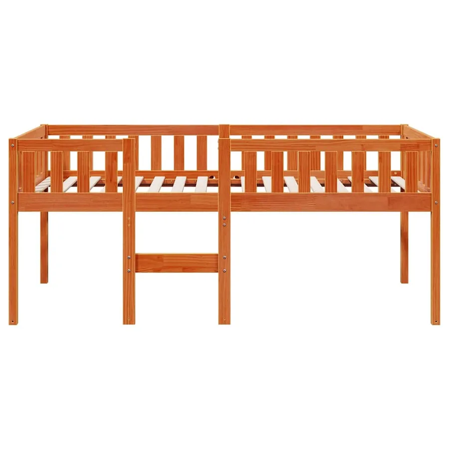 Lit pour enfants sans matelas cire marron 90x190 cm pin massif - 5