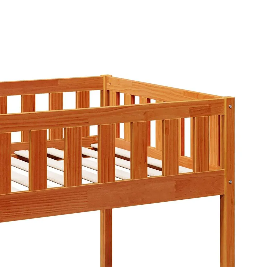 Lit pour enfants sans matelas cire marron 90x190 cm pin massif - 8