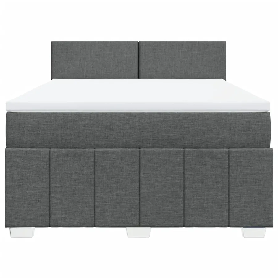 Sommier à lattes de lit avec matelas Gris foncé 160x200cm Tissu - 4