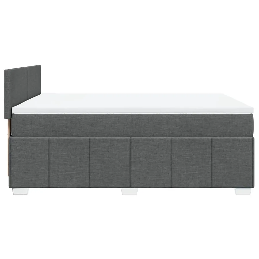 Sommier à lattes de lit avec matelas Gris foncé 160x200cm Tissu - 5