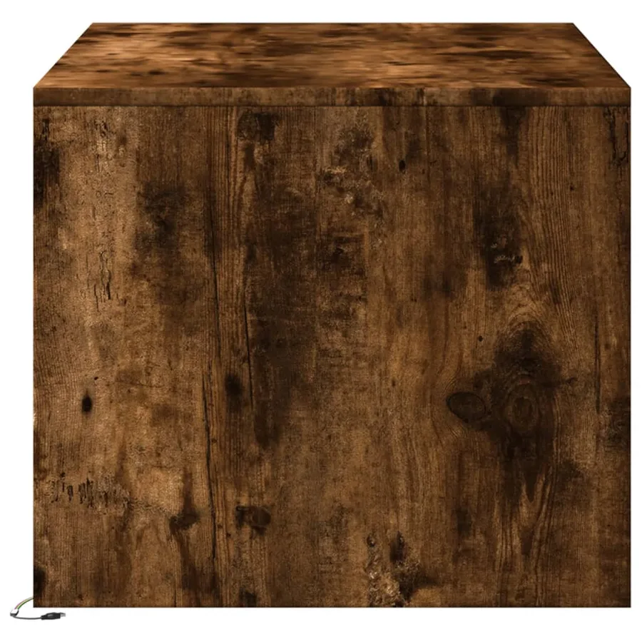 Table basse avec lumières LED chêne fumé ois d'ingénierie - 7