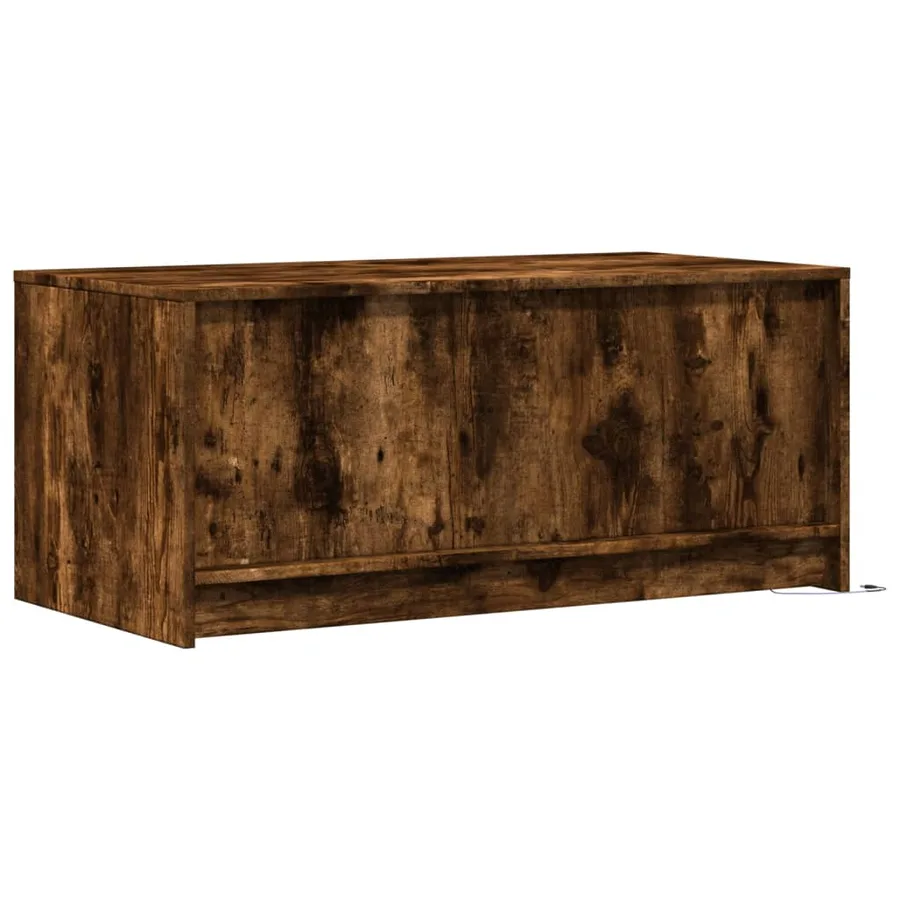 Table basse avec lumières LED chêne fumé ois d'ingénierie - 8