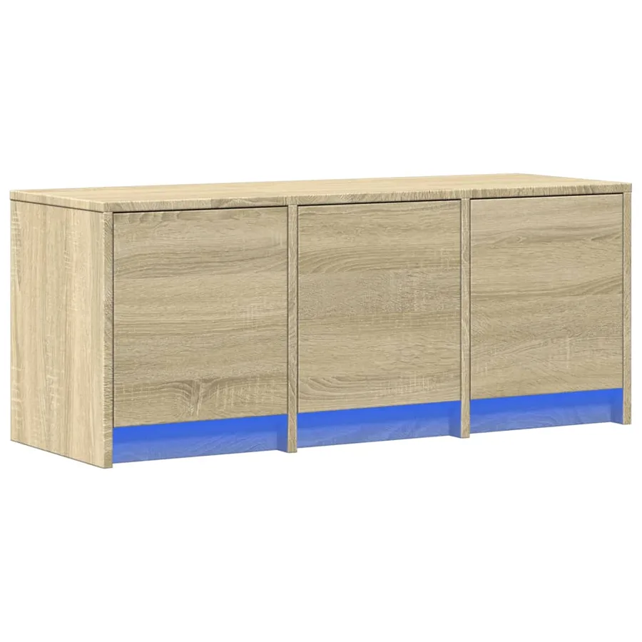 Meuble TV avec LED chêne sonoma 97x34x40 cm bois d'ingénierie - 5