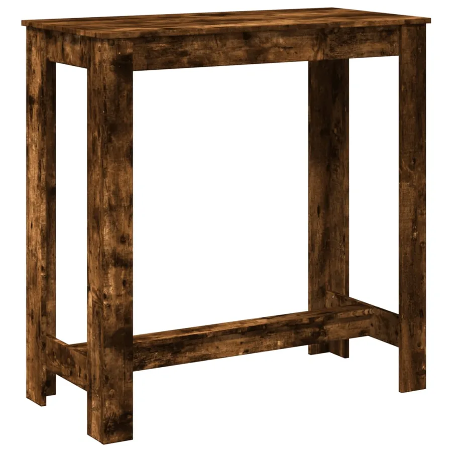 Table de bar chêne fumé 102x50x103,5 cm bois d'ingénierie - 2
