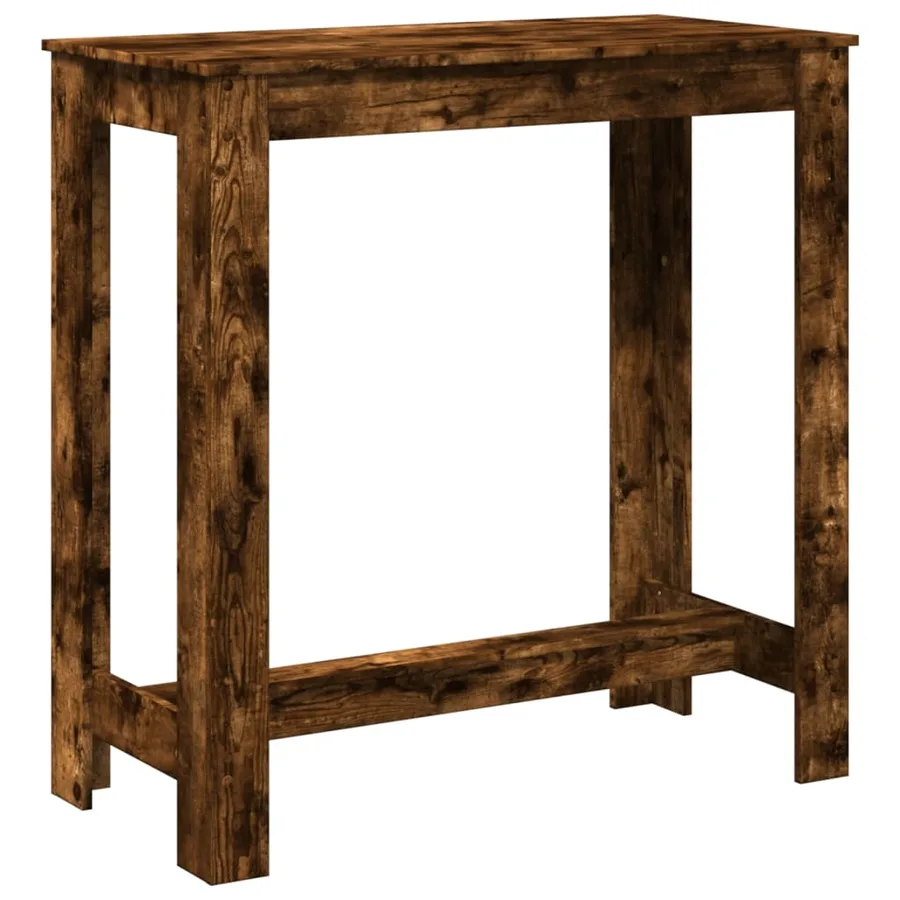 Table de bar chêne fumé 102x50x103,5 cm bois d'ingénierie - 5