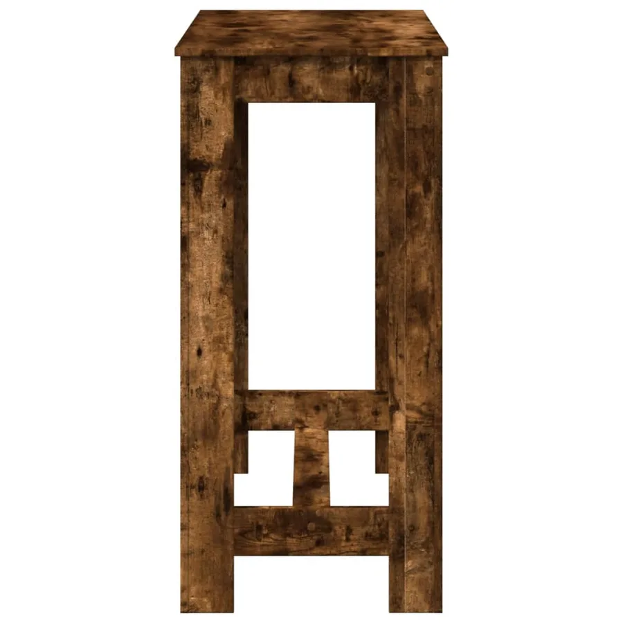 Table de bar chêne fumé 102x50x103,5 cm bois d'ingénierie - 6